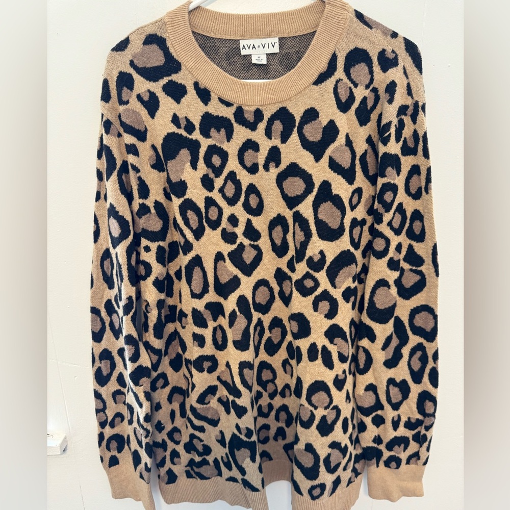 Women’s Cheetah Print Sweater 3XL
